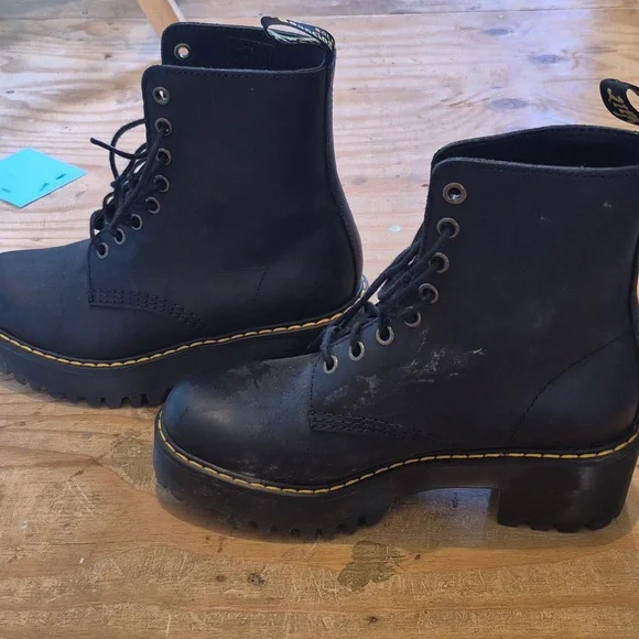 Dr. Martens Black Boots with Yellow Accents - Picture 3 of 3